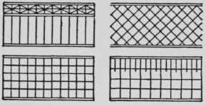 Four methods of making light, decorative fences to serve as vine supports and screens.