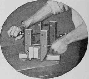In using band screws, keep the jaws parallel with the wood and use moderate pressure.