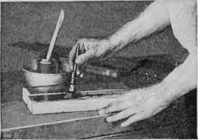 Liquid glue should be brushed on vigorously and all parts of the joint well covered.