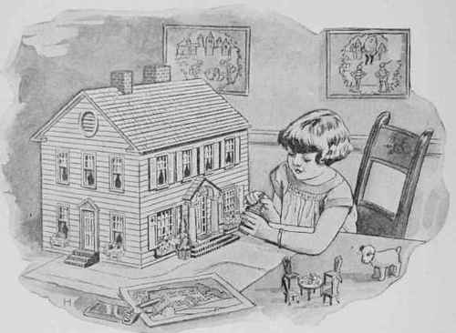 This doll's house is a realistic model of a fine Colonial home.