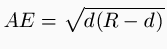 AE = \sqrt{d (R d)}
