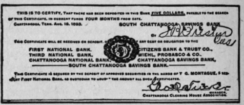 A Clearing House Certificate.
