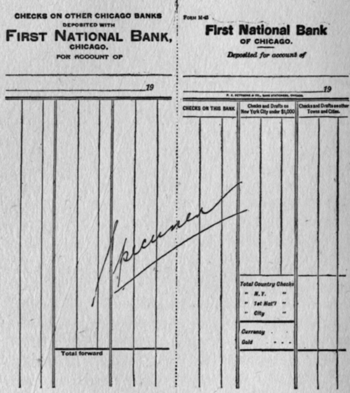 Deposit Slip.