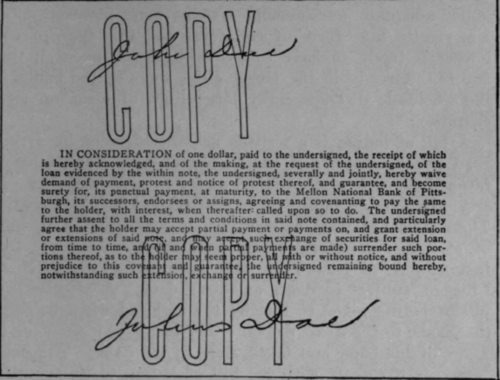 Collateral Note Back