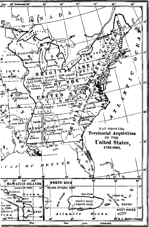 Map: Territorial Acquisition of the United States A