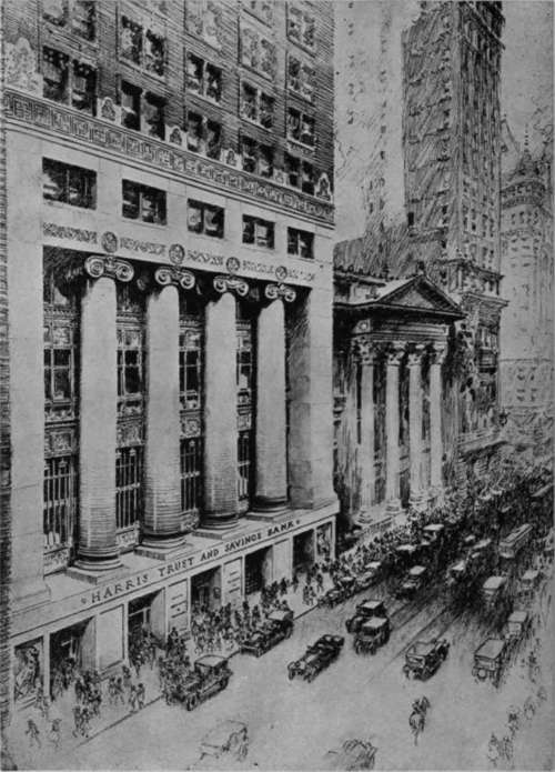 Harris Trust & Savings Bank, Chicago Monroe Street, Near La Salle.