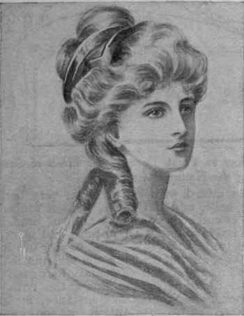A coiffure of the Georgian period in a style immortalised for us in the pictures of Reynolds, Romney, and Angelica