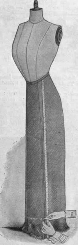 Diagram 3. The skirt on dress stand