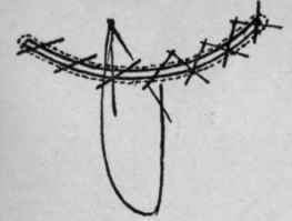 Diagram 4. Tack the two edges together from left to right, and back again from right to left