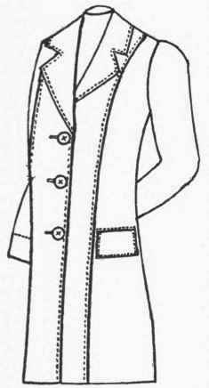 Diagram I. A flap pocket as it should appear on the right side of coat