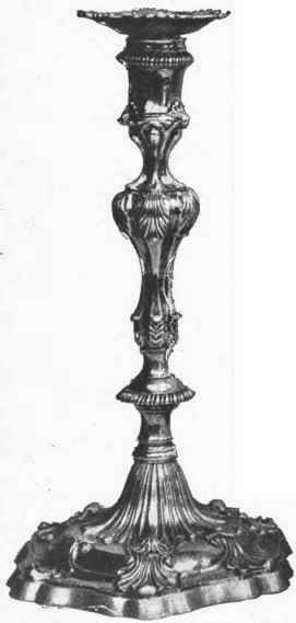 Old English silver candlestick bearing London hall mark for 1767 8