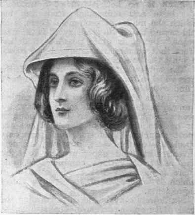 The head rail, or head covering, of an Anglo saxon lady