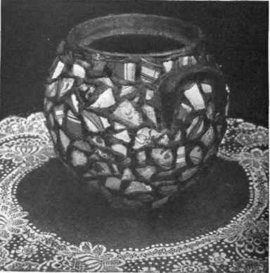 A bowl in crazy china made out of a cracked earthenware