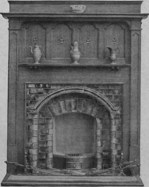 A charming modern design for a chimneypiece that can be carried out in either oak or mahogany