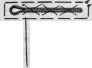 Diagram 5. The two straight edges of the buttonhole tacked together by means of two or three stitches worked over and over across the edges