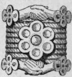 Fig. 11. A Scandinavian wedding ring of the eighteenth century in silver gilt, bearing the clasped hands, the oldest symbol of plighted troth