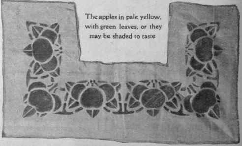 Fig. 3. The stencilled design arranged on a yoke for an overall or washing gown