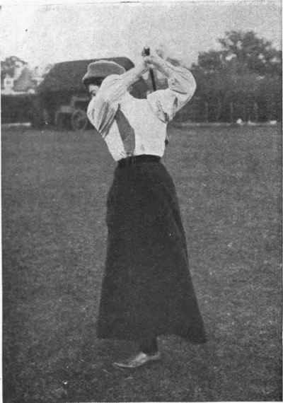 Fig. 4. Finish of the follow through, with a wooden club. The lower and more sweeping the swing, the longer will be the flight