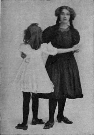 Fig. 4. Step 3. The pupil slides her left foot back and the teacher her right foot forward, each taking a small step