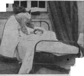 Placing a mustard leaf behind the ear when earache is complained of in measles. The leaf is cut to the required size and then moistened with warm water