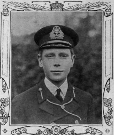 Prince Albert, second son of King George V. and Queen Mary, in his uniform as a naval cadet. Prince Albert is already in axcellent golfer, as well as a keen cricketer. He will probably enter the naval service