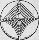 Serge button with black silk spider web showing how star is formed if desired