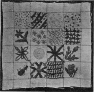 Sixteen designs for filling squares and borders. These can be employed separately or in combination