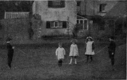 The children should learn to skip through a long rope, one after the other