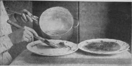 The flowers and syrup are poured on to cold plates and left until next day
