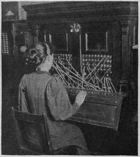 The special telephone exchange at the G.p.o., through which subscribers can dictate telegrams to the clerks