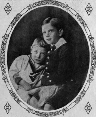 The two youngest sons of King George V. and Queen Mary, Prince George and Prince John. The two little Princes are exceedingly fond of military drill, in which they take the greatest interest [Photo. Lafayette