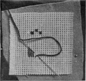 When working in a plain material tack canvas over. Embroider the pattern, then pull away the canvas one thread at a time