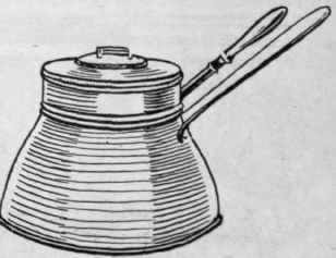 A double saucepan, in which to boil milk or cook porridge, prevents risk of burning