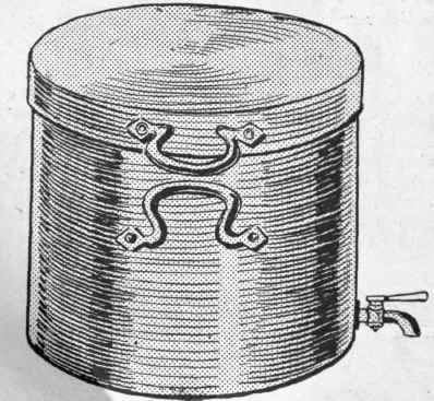 A stockpot of seamless steel with tap, by which the fluic contents can be drawn off