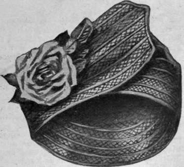 A useful straw toque, which by means of a change of trimming can be adapted to a variety of costumes