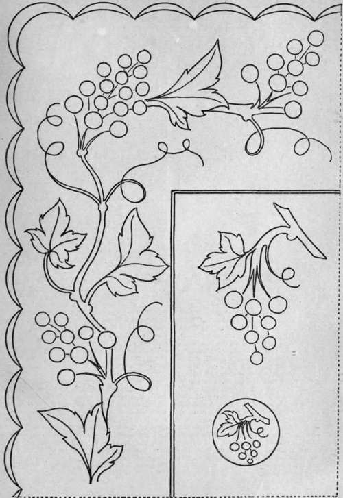 A vine pattern corner and border