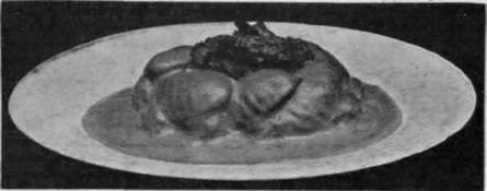 Coquilles de Pigeon edges of the pastry, for if this is done it will not be able to rise. Bake it in a moderate oven for about one and a half hours.