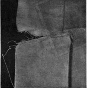 Fig. 5. A tear through the hem of a pillow case can be repaired by inserting a folded piece of material into the hem