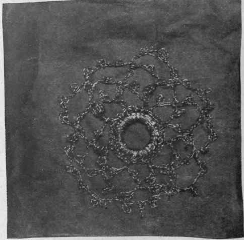 Fig. 6. Medallion in gold thread. An exceedingly pretty form of dress