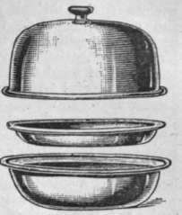 Muffin dish, with hot water be low, which can be used for a hot savoury or other small dish