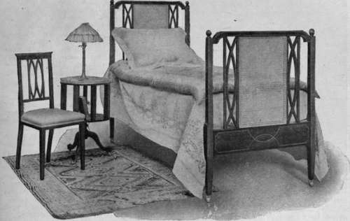 Should books be required at night a revolving bookcase can be used in place of the ordinary table