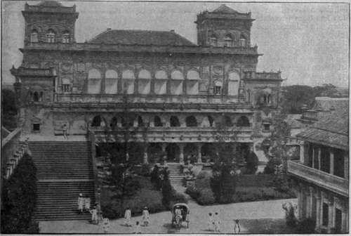 The Royal palace, Bhopal, built by the Begum in memory of her husband, and known as the Ahmedabab Palace. Her