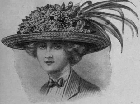 The same hat, by means of a pretty flora! mount, is transformed into one suitable for afternoon wear