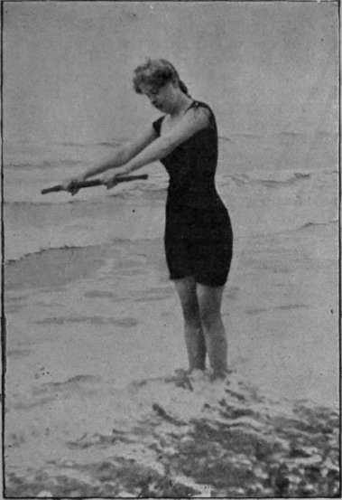 To help the learner to practise the leg movements a friend should hold a stick to which the beginner can cling.