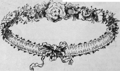 A dainty garter worn by a modern bride, copied from a beautiful model of the