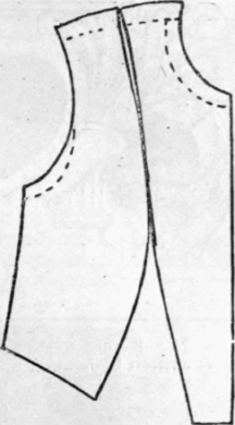 Diagram 8. When a pattern is too long in front, shorten as shown by dotted lines in this diagram