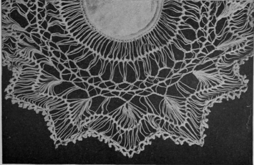 Fig. 2. Narrow gimp joined on either side to wide strips by a crochet chain