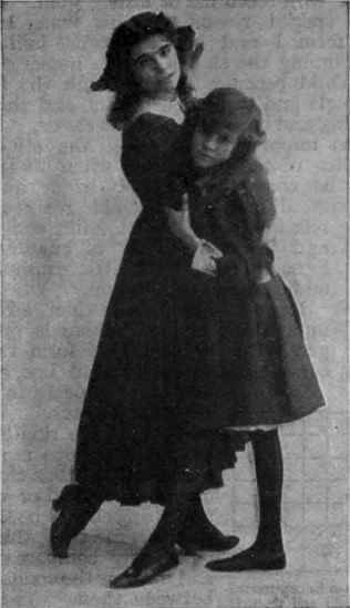 Fig. 5. The Crab Step. Turning in the crab step. The feet pass in between each other. The gentleman is just putting left foot between lady's feet, having described one circle front)