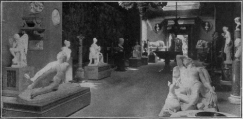 The sculpture gallery is one of the chief glories of Chatsworth. It possesses a colossal bust of the great Napoleon