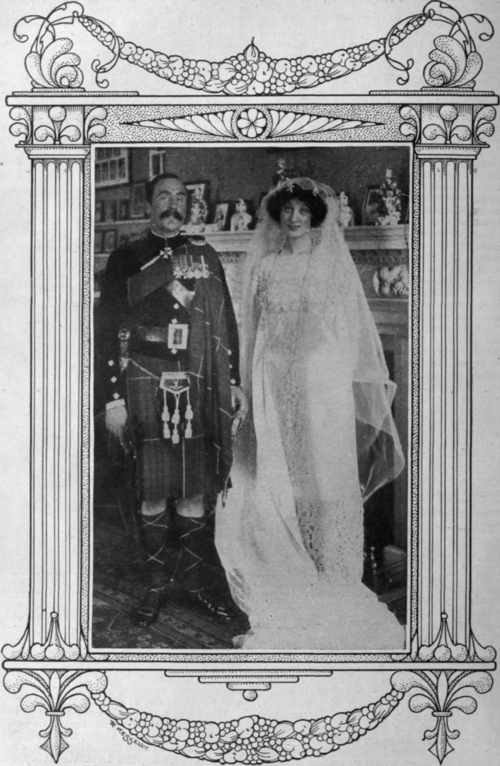 The wedding of Lord Lovat and the Hon. Laura Lister was distinguished by the fact of the bridegroom and his friends being in full Highland dress